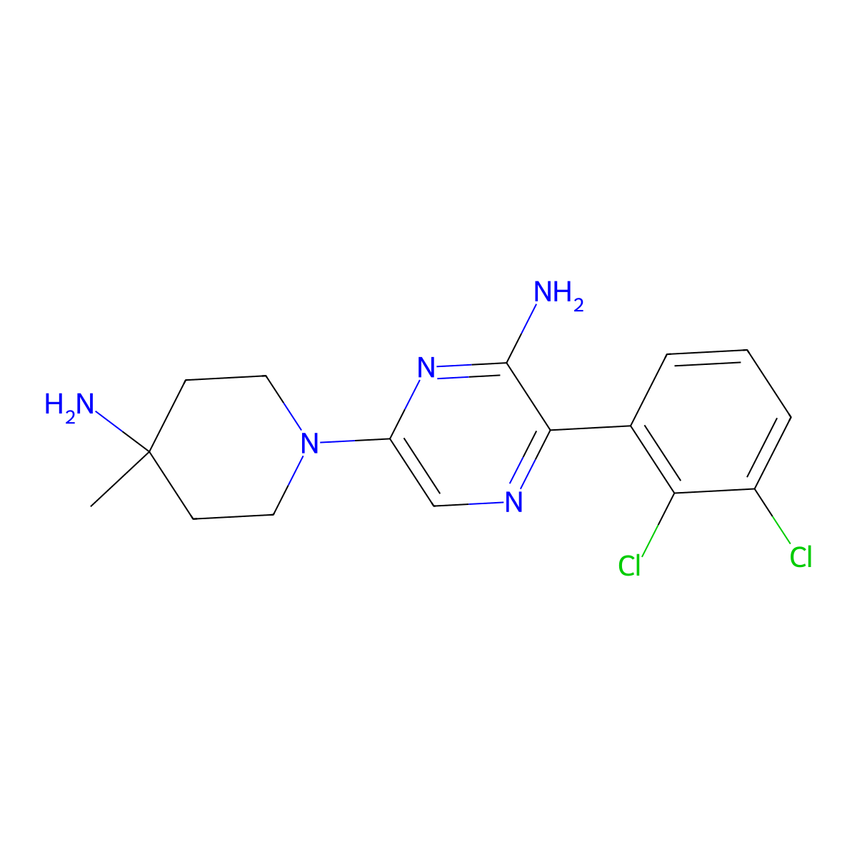 6-(4-Amino-4-methylpiperidin-1-yl)-3-(2,3-dichlorophenyl)pyrazin-2-amine molecular structure, CAS 1801747-42-1