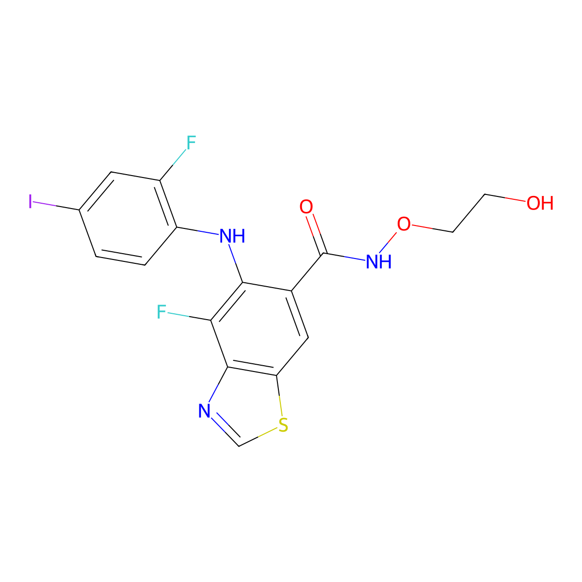 Tunlametinib molecular structure, CAS 1801756-06-8