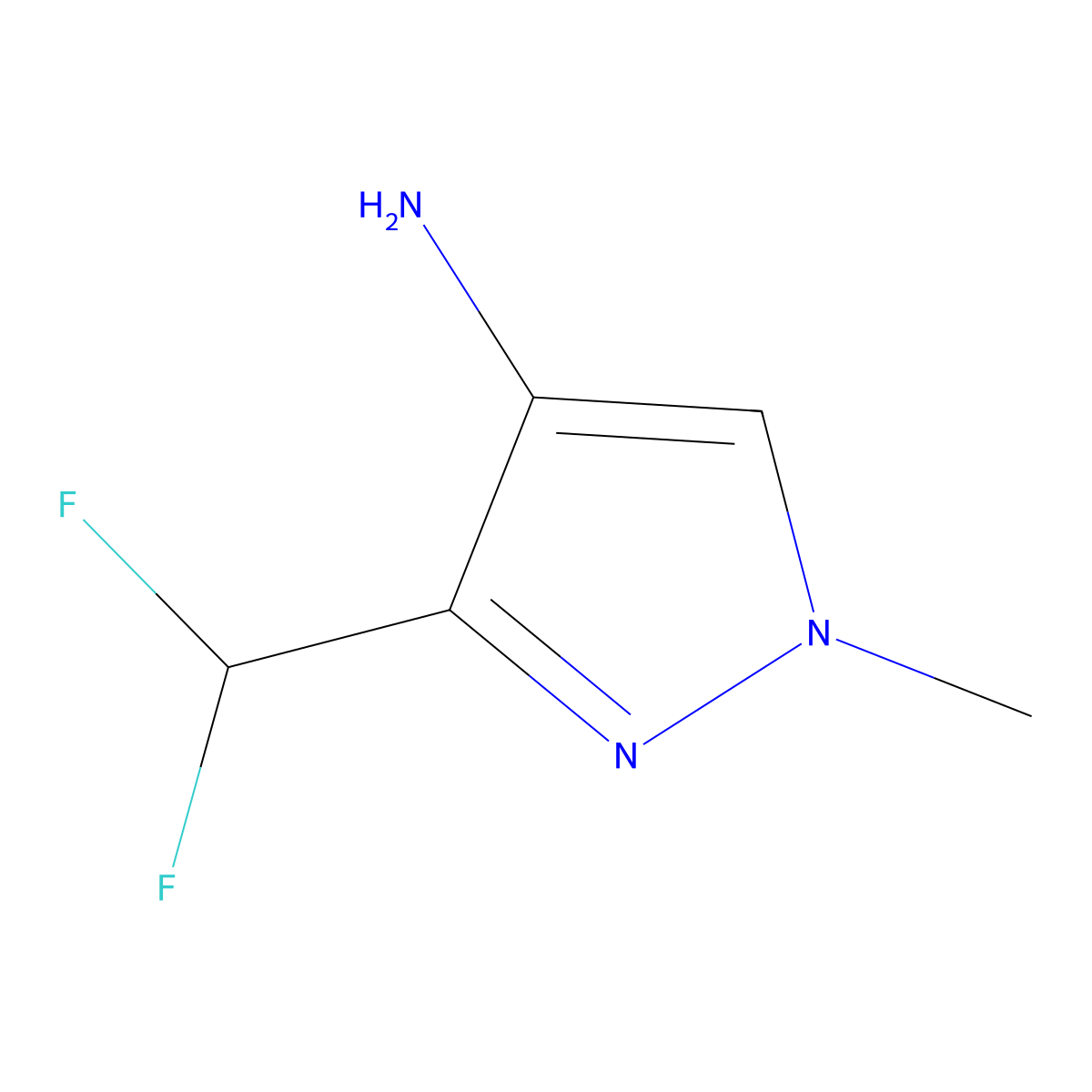 3-(Difluoromethyl)-1-methyl-1H-pyrazol-4-amine molecular structure, CAS 1801762-09-3