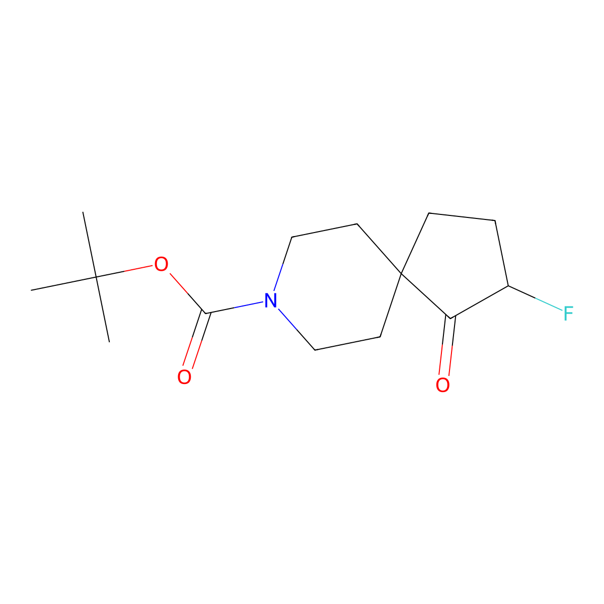 Tert-butyl 3-fluoro-4-oxo-8-azaspiro[4.5]decane-8-carboxylate molecular structure, CAS 1801766-66-4