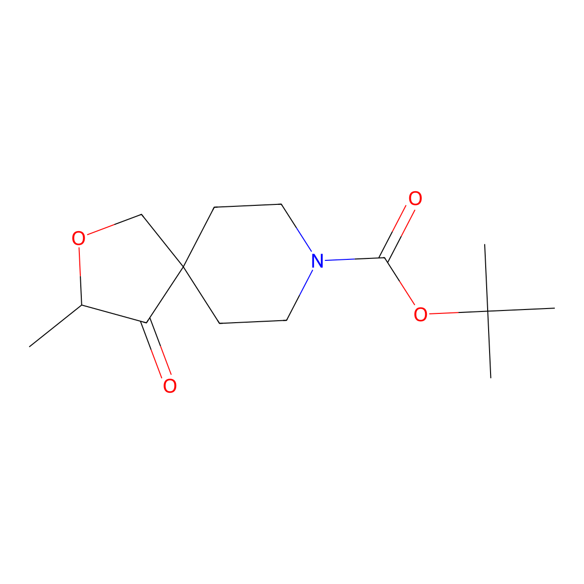 Tert-butyl 3-methyl-4-oxo-2-oxa-8-azaspiro[4.5]decane-8-carboxylate molecular structure, CAS 1801766-74-4