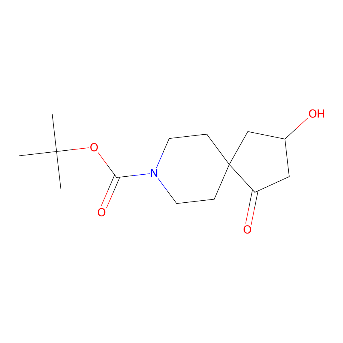 tert-Butyl (R)-3-hydroxy-1-oxo-8-azaspiro[4.5]decane-8-carboxylate molecular structure, CAS 1801767-38-3