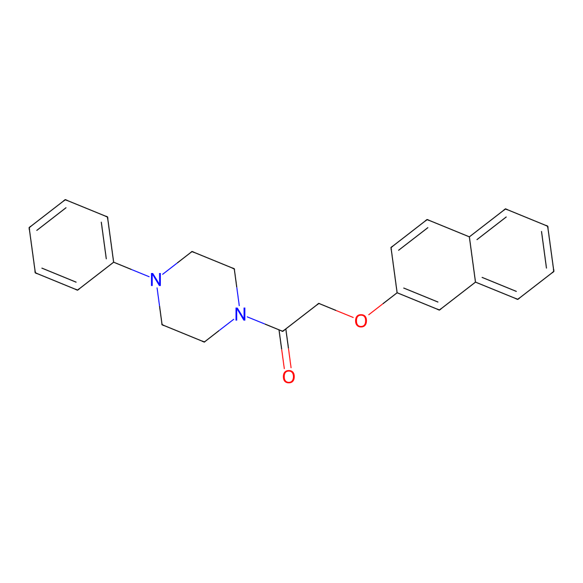 2-Naphthalen-2-yloxy-1-(4-phenylpiperazin-1-yl)ethanone molecular structure, CAS 18018-87-6