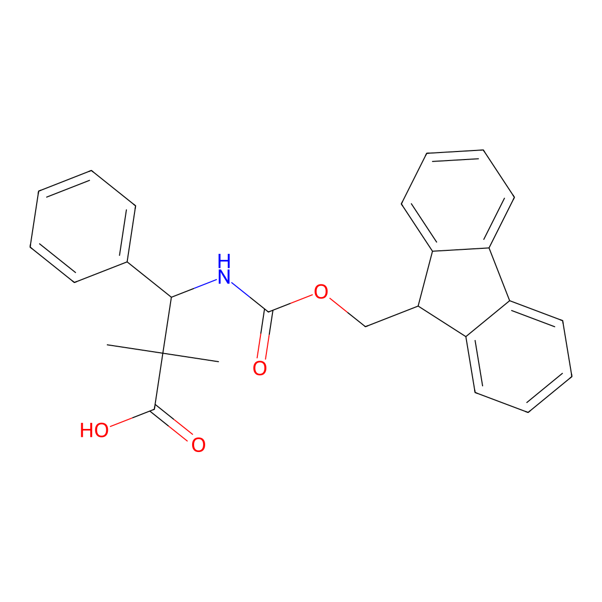 3-([(9H-Fluoren-9-ylmethoxy)carbonyl]amino)-2,2-dimethyl-3-phenylpropanoic acid molecular structure, CAS 180181-06-0