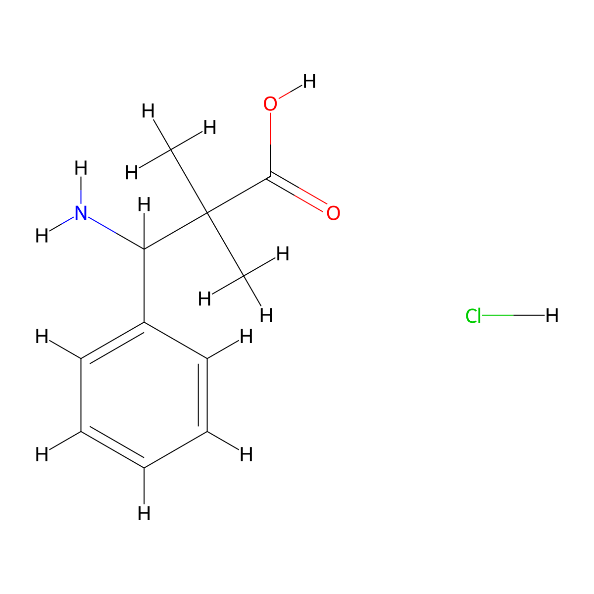 3-Amino-2,2-dimethyl-3-phenylpropanoic acid hydrochloride molecular structure, CAS 180181-07-1