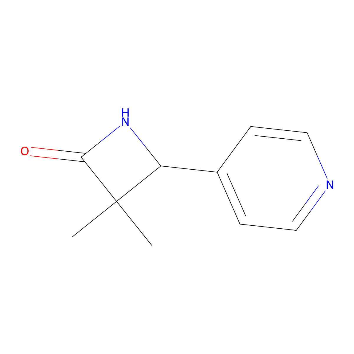 3,3-Dimethyl-4-(pyridin-4-yl)azetidin-2-one molecular structure, CAS 180181-64-0