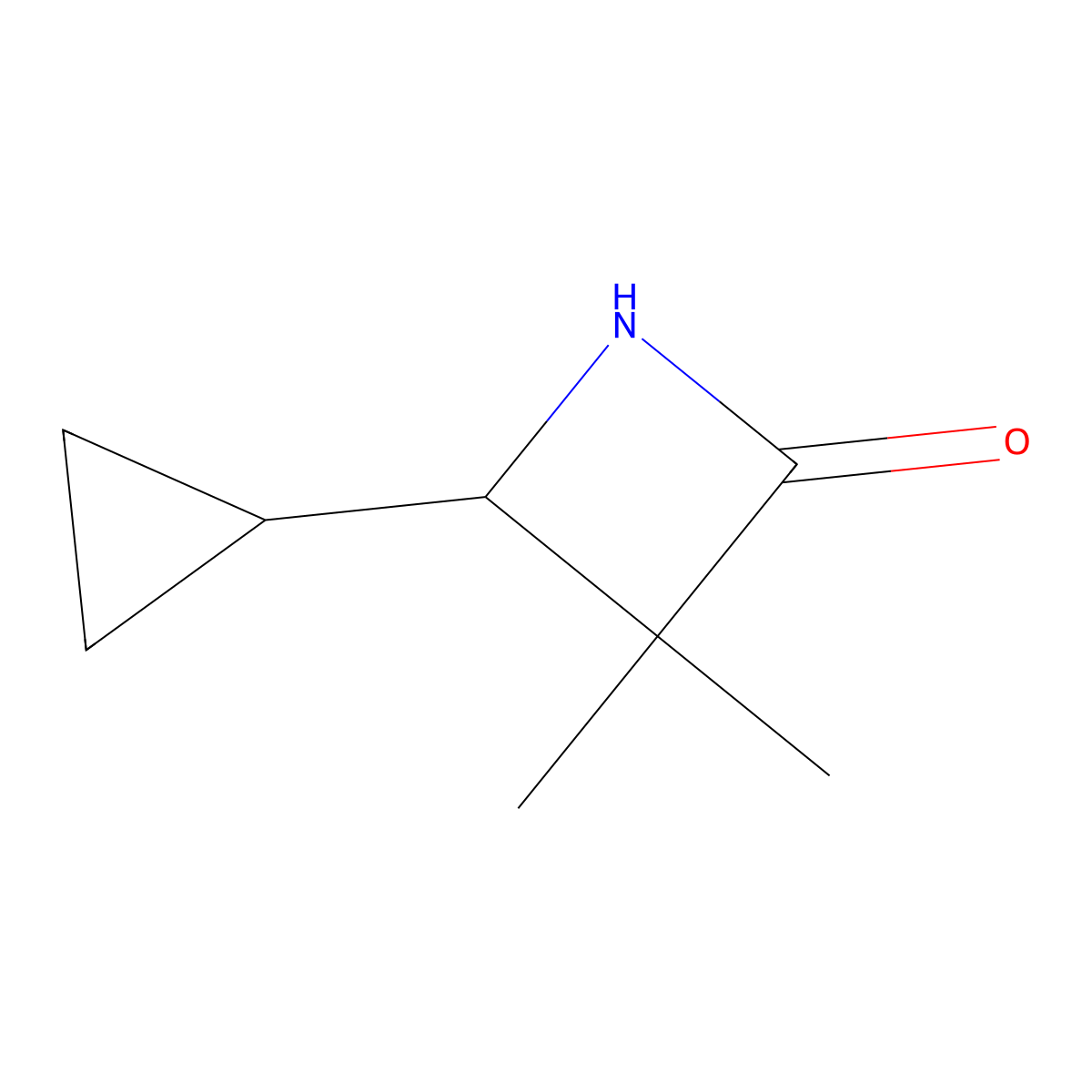 4-Cyclopropyl-3,3-dimethylazetidin-2-one molecular structure, CAS 180181-72-0
