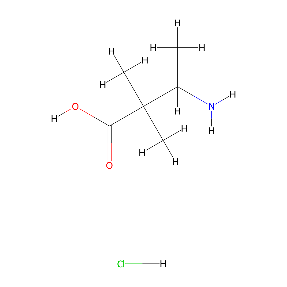 3-Amino-2,2-dimethylbutanoic acid hydrochloride molecular structure, CAS 180181-84-4
