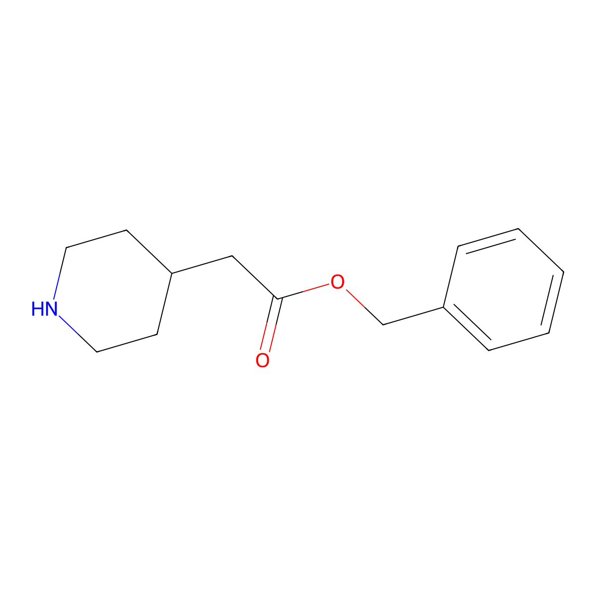 Phenylmethyl 4-piperidineacetate molecular structure, CAS 180182-05-2