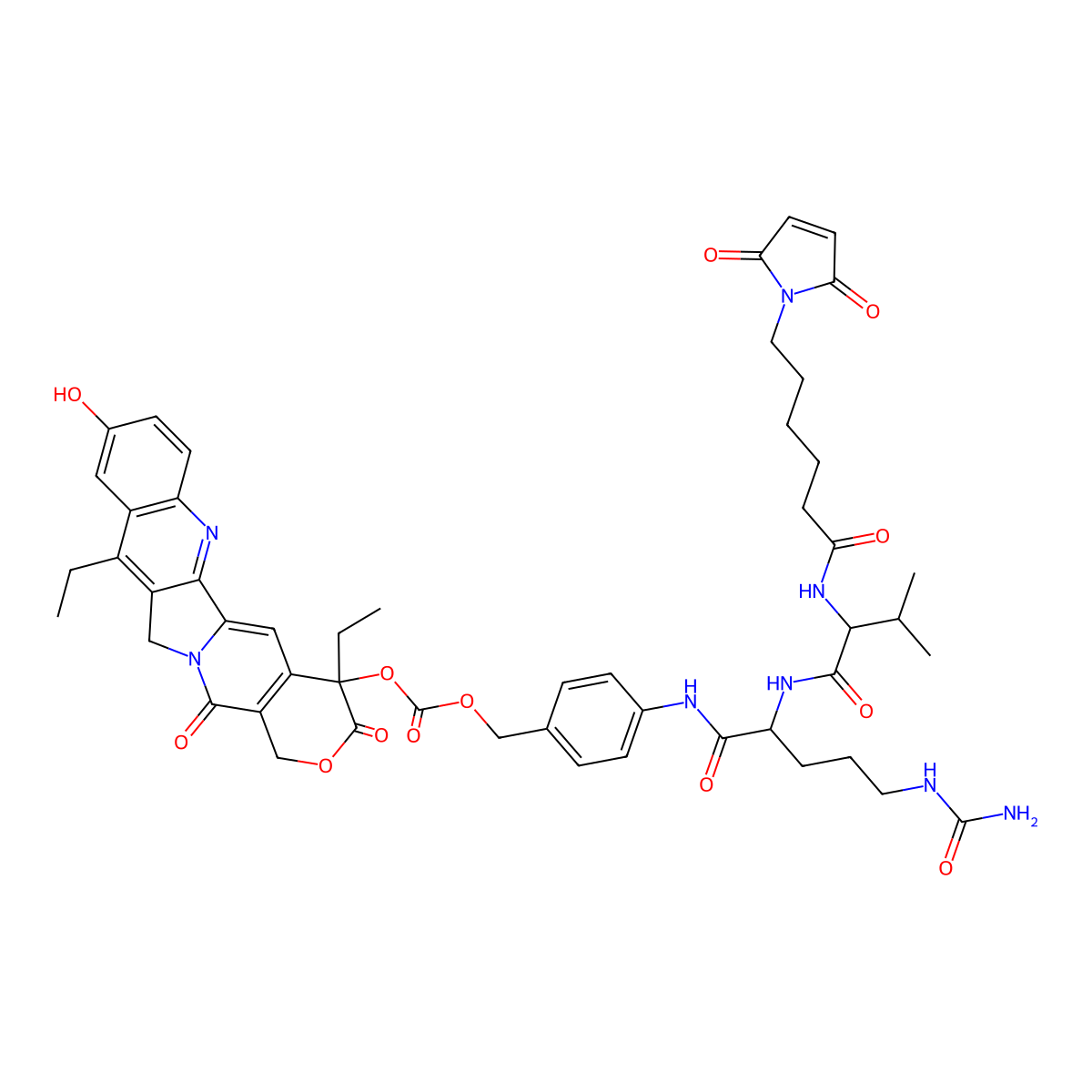 Mc-VC-PAB-SN38 molecular structure, CAS 1801838-28-7