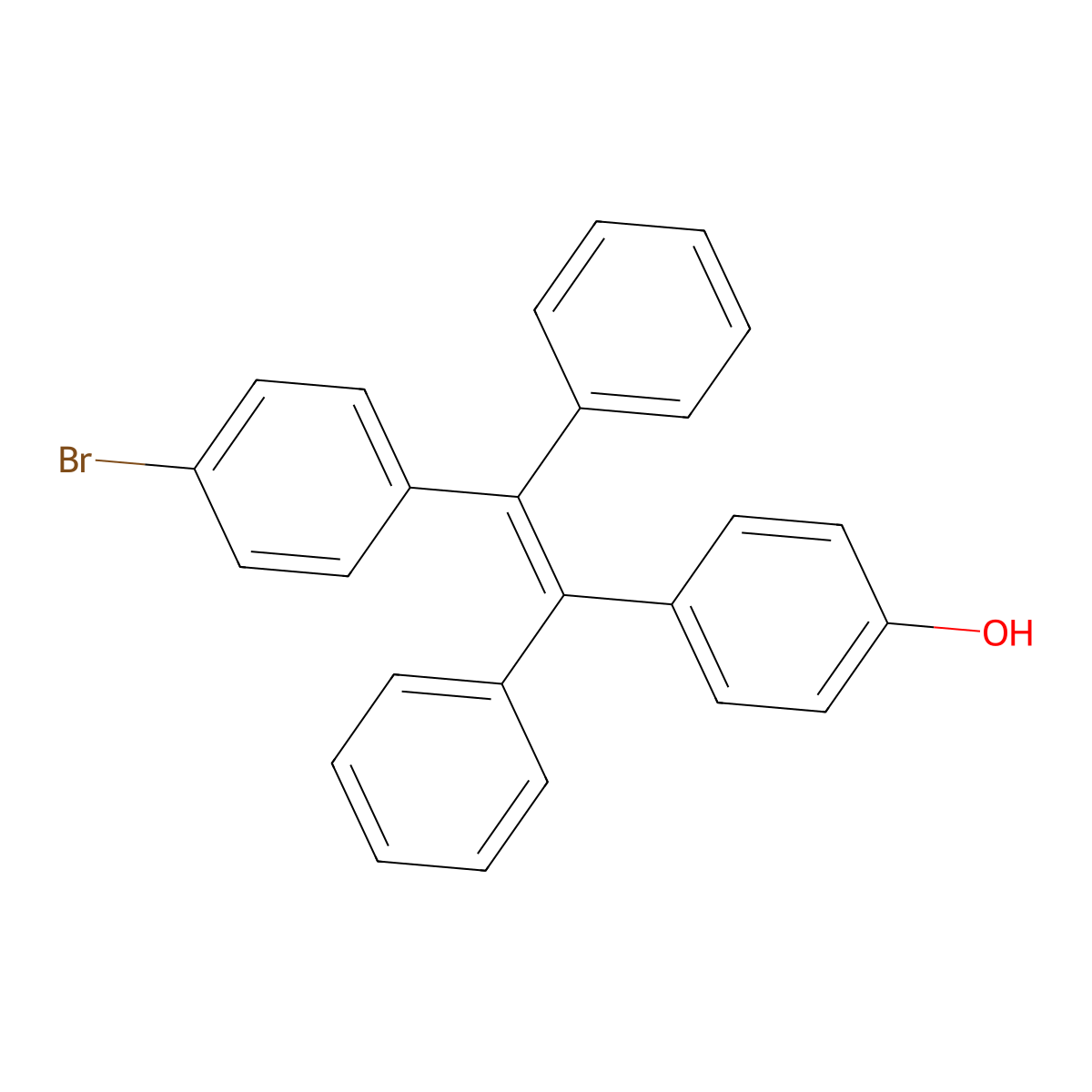 4-(2-(4-Bromophenyl)-1,2-diphenylvinyl)phenol molecular structure, CAS 1801839-74-6