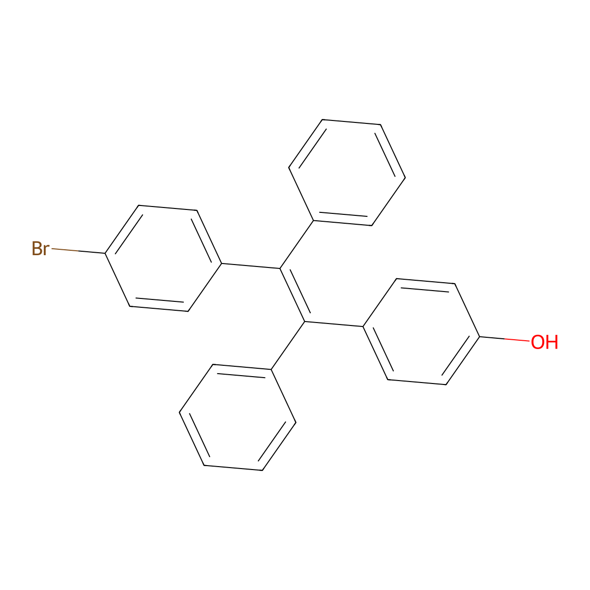 4-(2-(4-Bromophenyl)-1,2-diphenylvinyl)phenol molecular structure, CAS 1801839-74-6