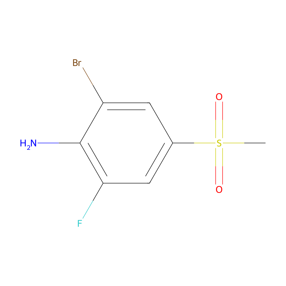 2-Bromo-6-fluoro-4-methanesulfonylaniline molecular structure, CAS 1801841-44-0