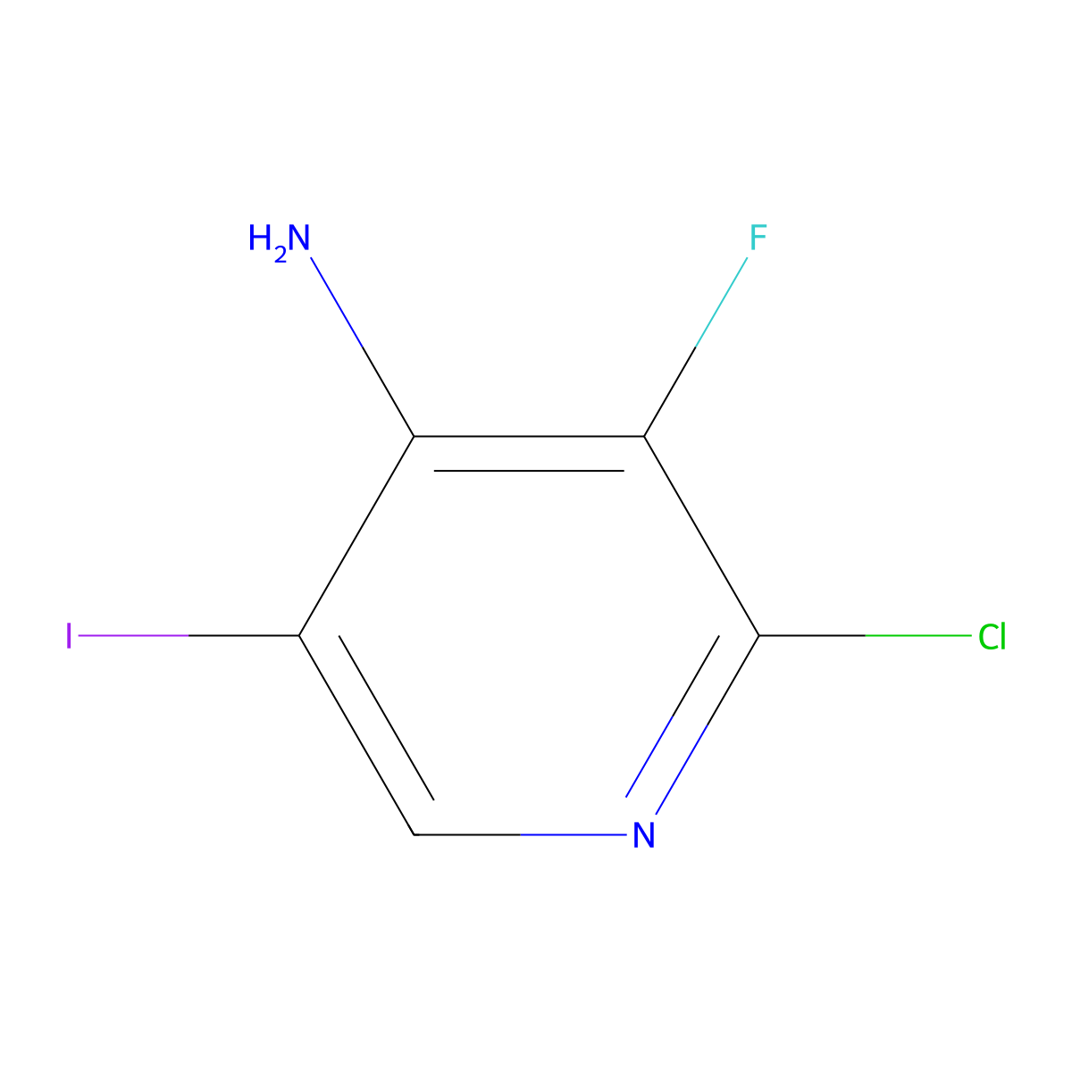2-Chloro-3-fluoro-5-iodopyridin-4-amine molecular structure, CAS 1801841-62-2