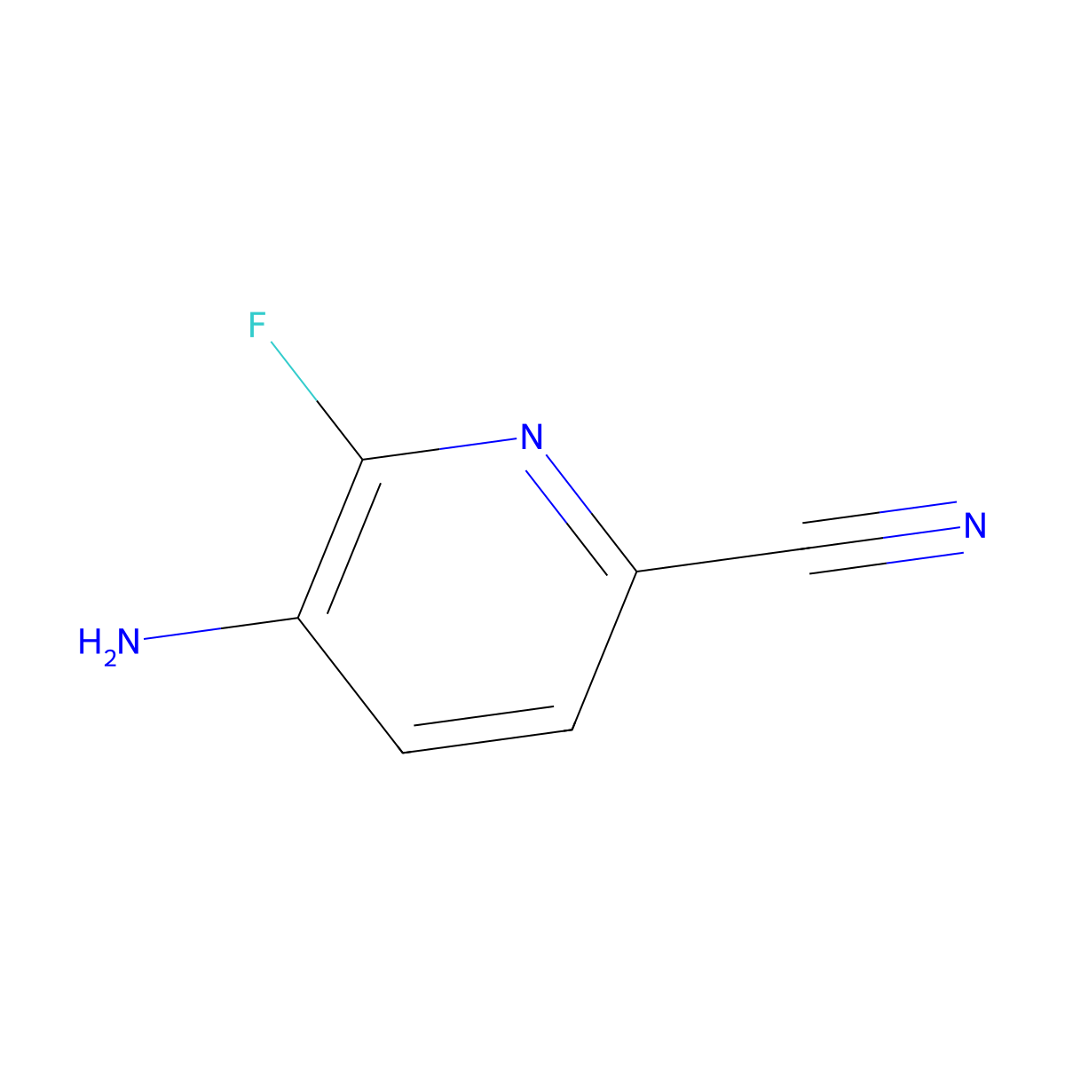 5-Amino-6-fluoropicolinonitrile molecular structure, CAS 1801842-10-3