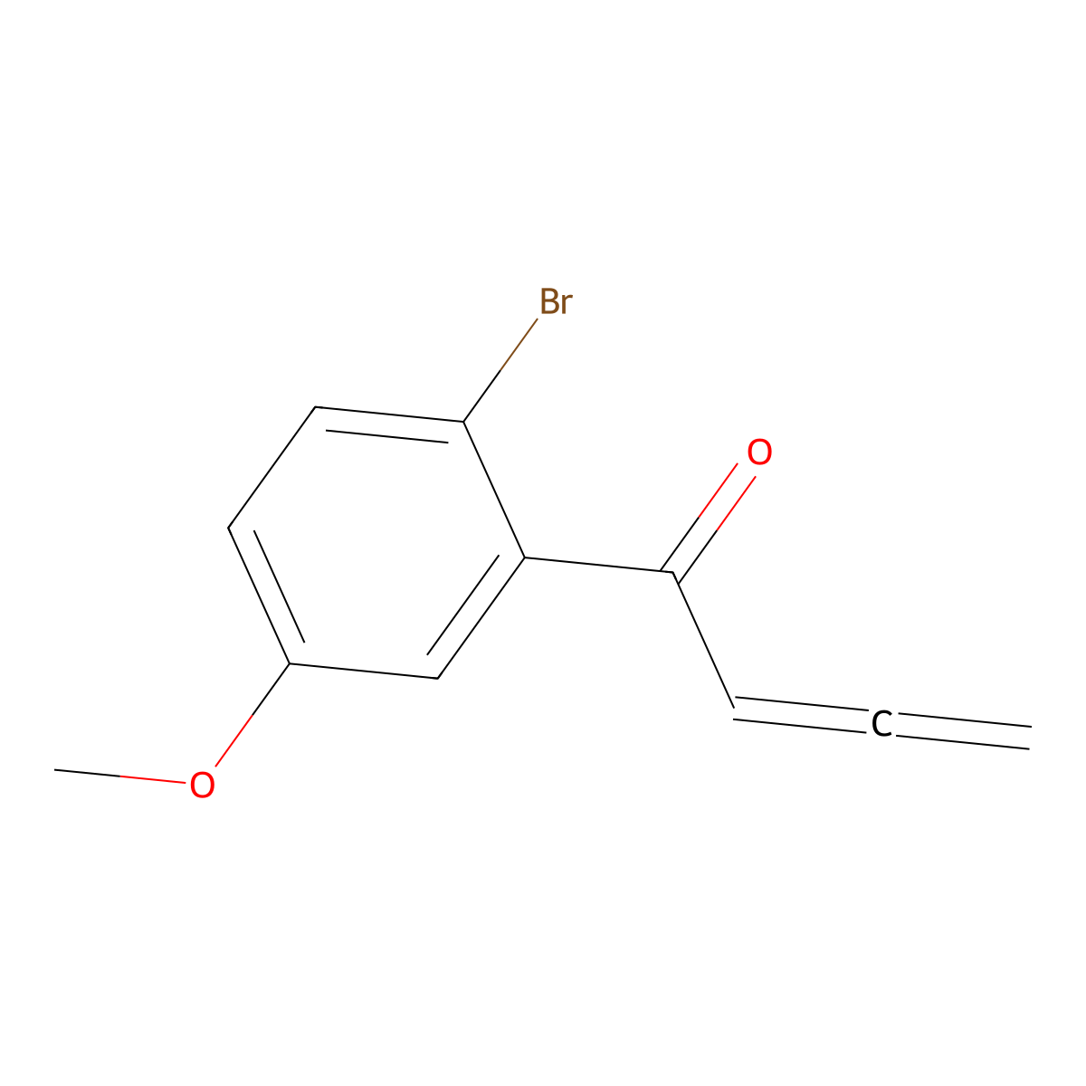 1-(2-Bromo-5-methoxyphenyl)-2,3-butadien-1-one molecular structure, CAS 1801853-67-7