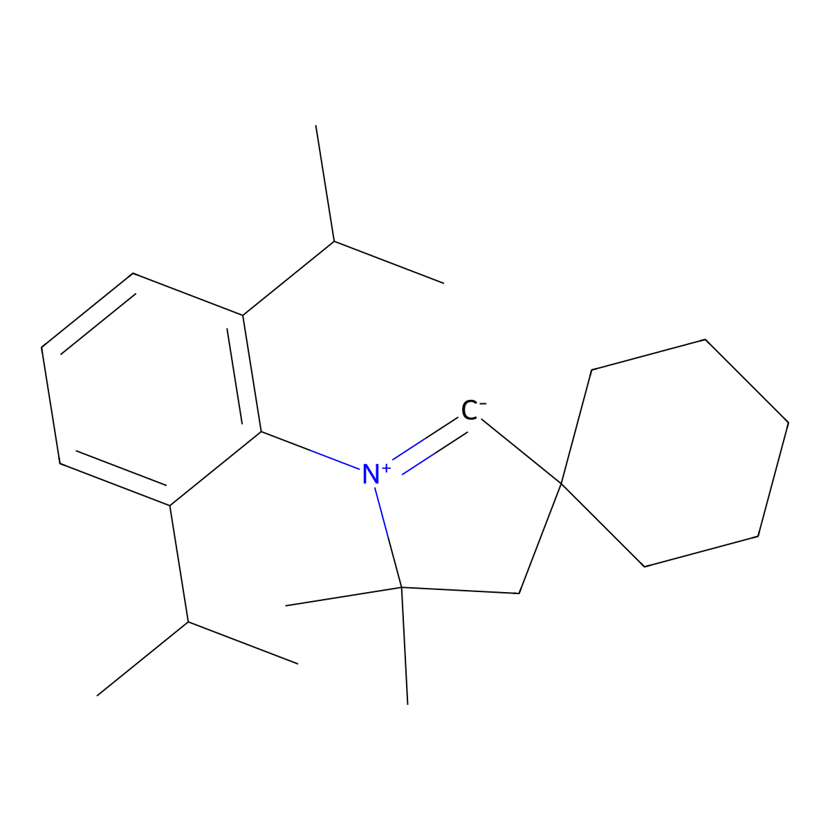 2-(2,6-Diisopropylphenyl)-3,3-dimethyl-2-azaspiro[4,5]decan-1-ylidene molecular structure, CAS 1801869-83-9