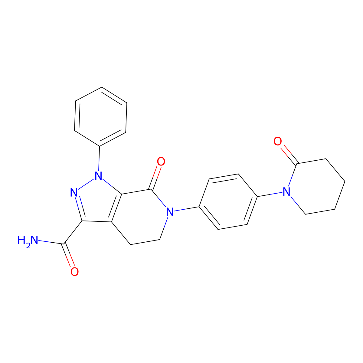 Desmethoxy Apixaban molecular structure, CAS 1801881-17-3