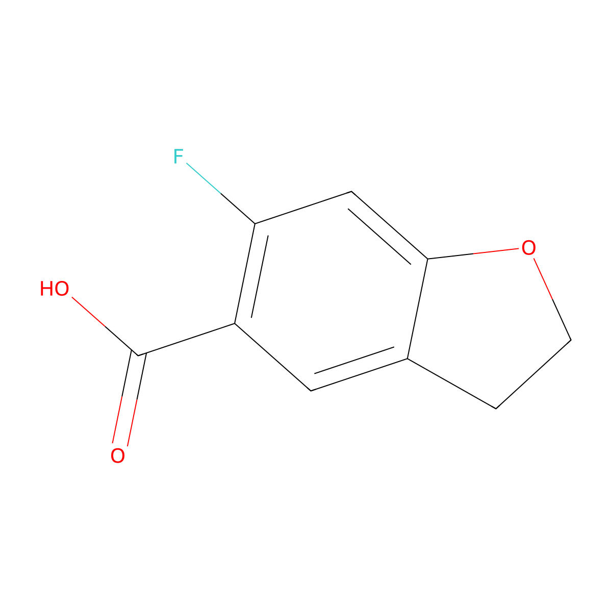 6-Fluoro-2,3-dihydrobenzofuran-5-carboxylic acid molecular structure, CAS 1801895-69-1