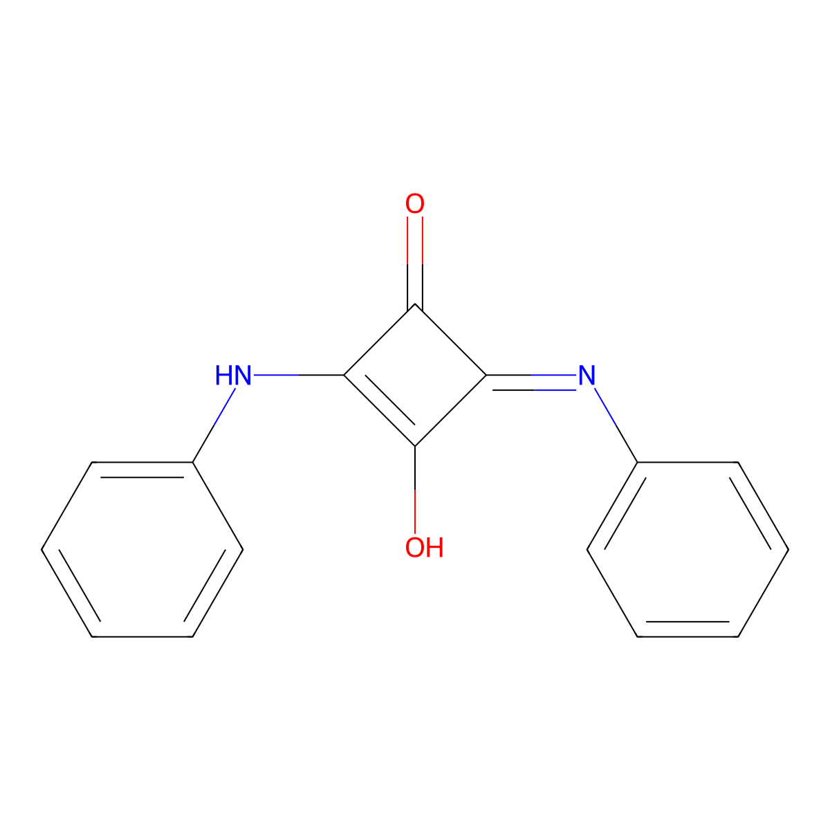 3-Hydroxy-2-(phenylamino)-4-(phenylimino)-2-cyclobuten-1-one molecular structure, CAS 18019-52-8