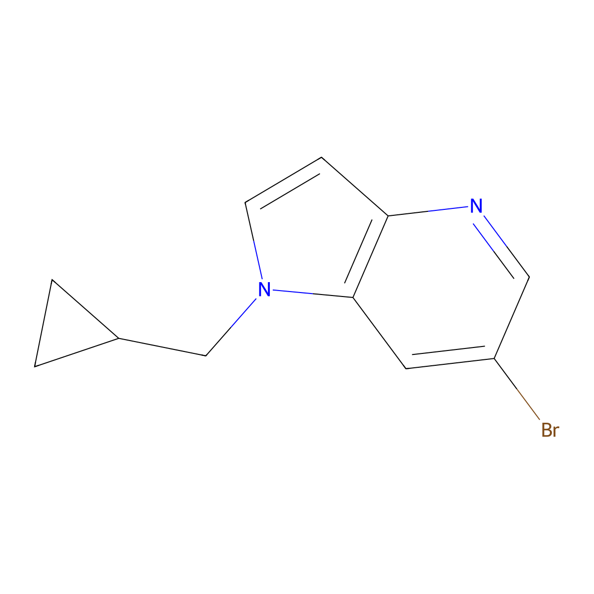 6-bromo-1-(cyclopropylmethyl)-1H-pyrrolo[3,2-b]pyridine molecular structure, CAS 1801905-66-7