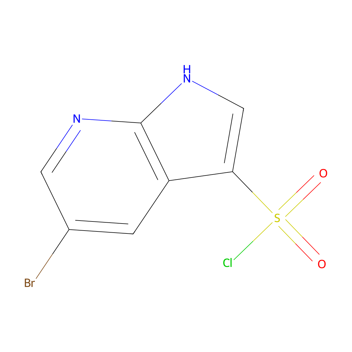 5-bromo-1H-pyrrolo(2,3-b)pyridine-3-sulfonyl chloride molecular structure, CAS 1801906-01-3