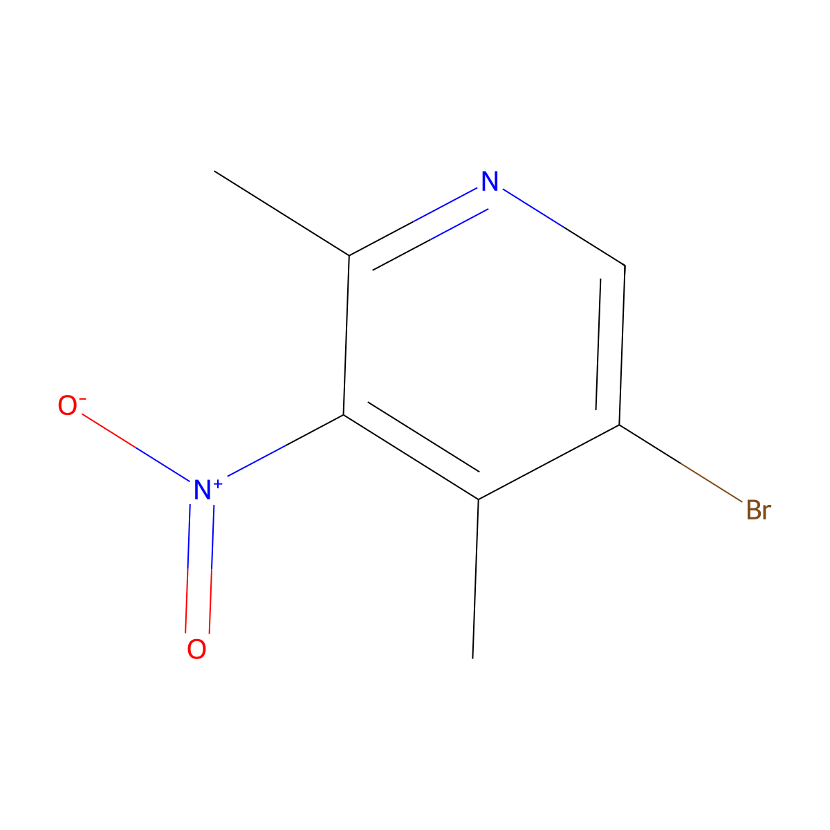 5-Bromo-2,4-dimethyl-3-nitropyridine molecular structure, CAS 1801906-12-6