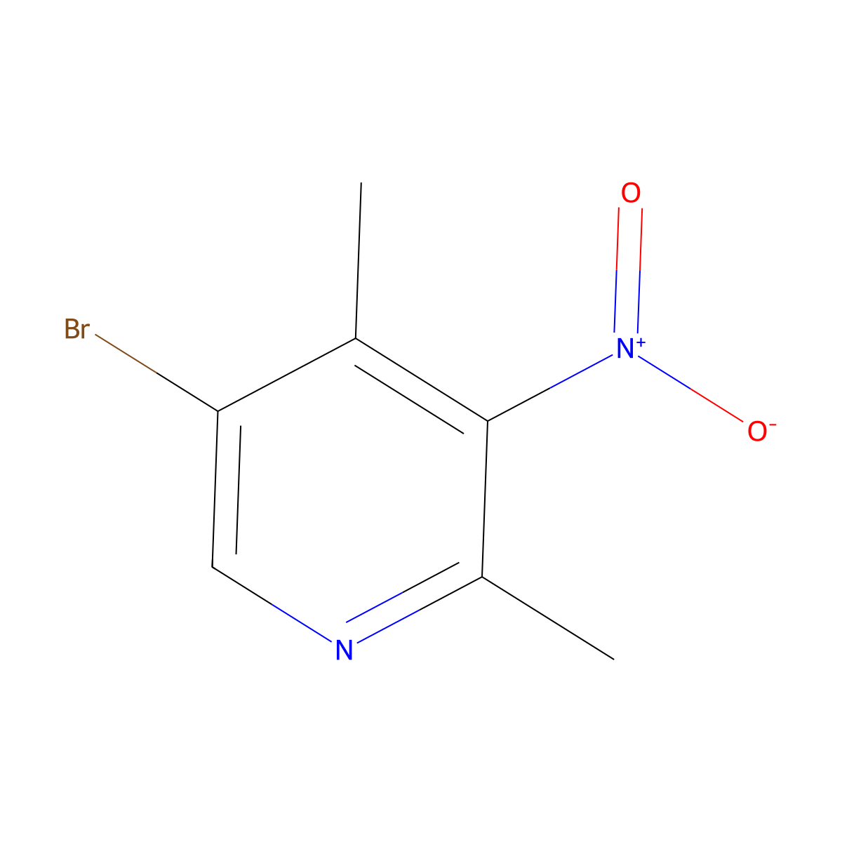 5-Bromo-2,4-dimethyl-3-nitropyridine molecular structure, CAS 1801906-12-6