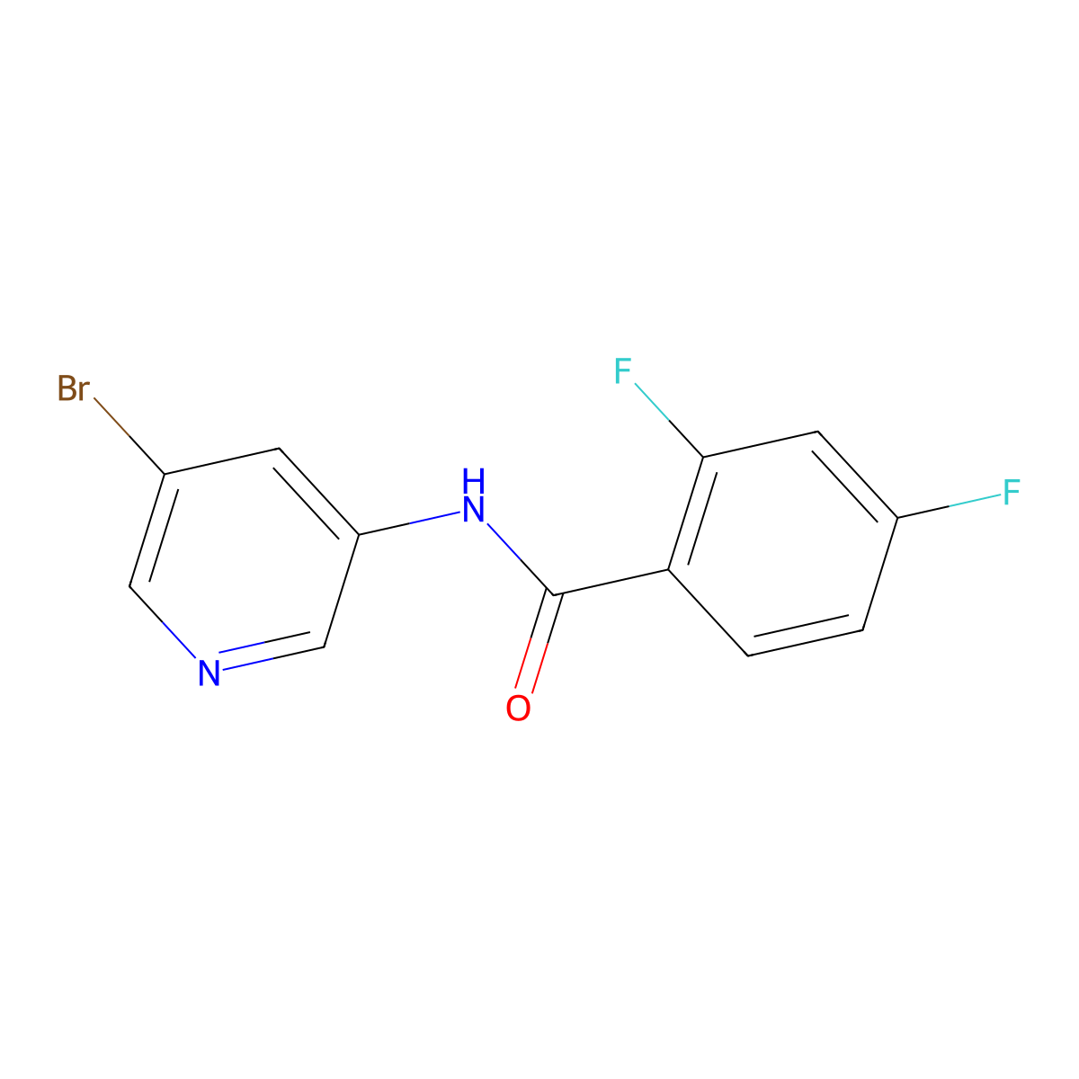 N-(5-bromopyridin-3-yl)-2,4-difluorobenzamide molecular structure, CAS 1801906-72-8