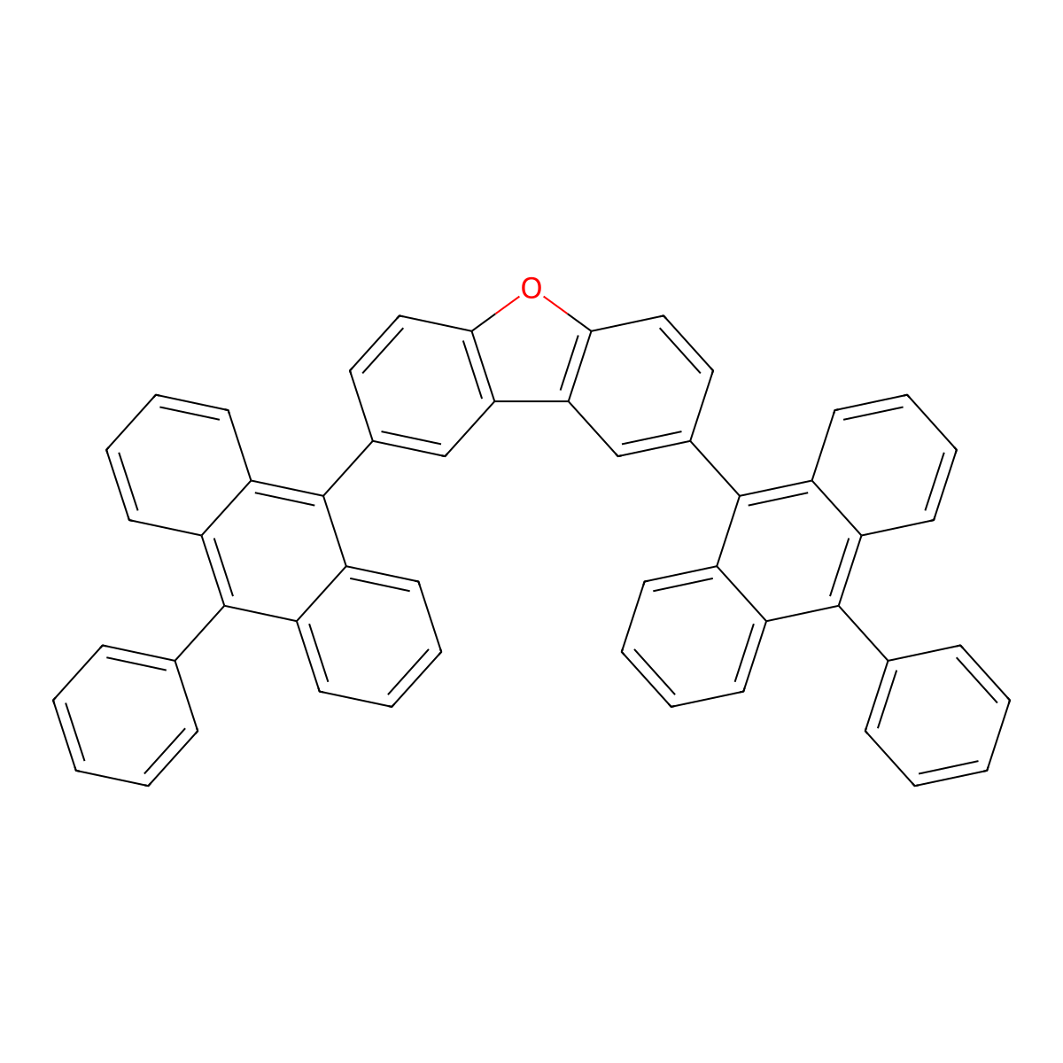 2,8-Bis(10-phenylanthracen-9-yl) dibenzo[b.d]furan molecular structure, CAS 1801913-16-5
