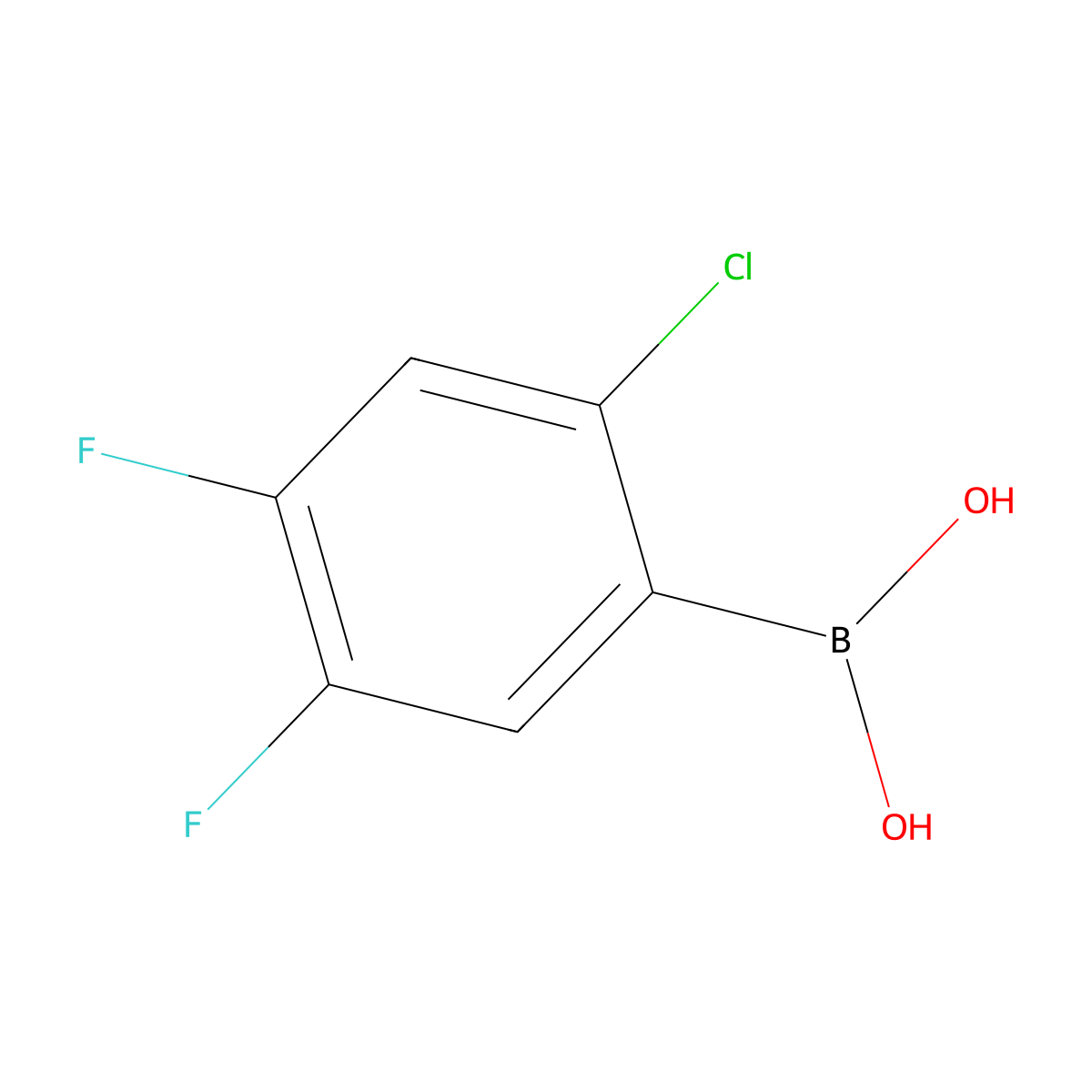 (2-Chloro-4,5-difluorophenyl)boronic acid molecular structure, CAS 1801916-39-1