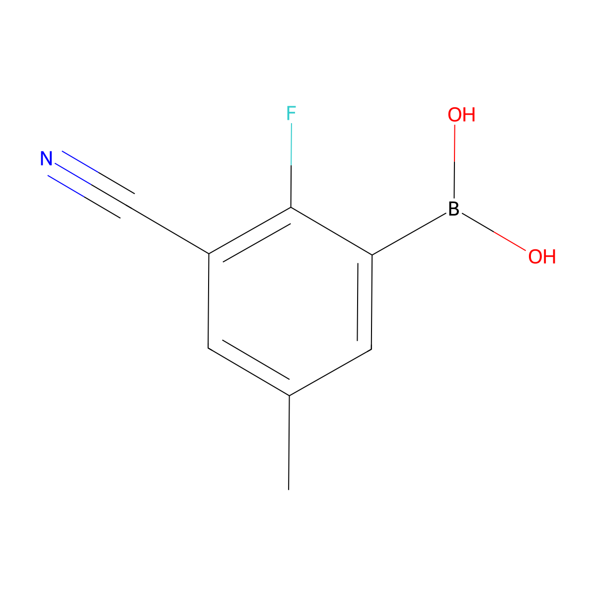 (3-Cyano-2-fluoro-5-methylphenyl)boronic acid molecular structure, CAS 1801916-87-9