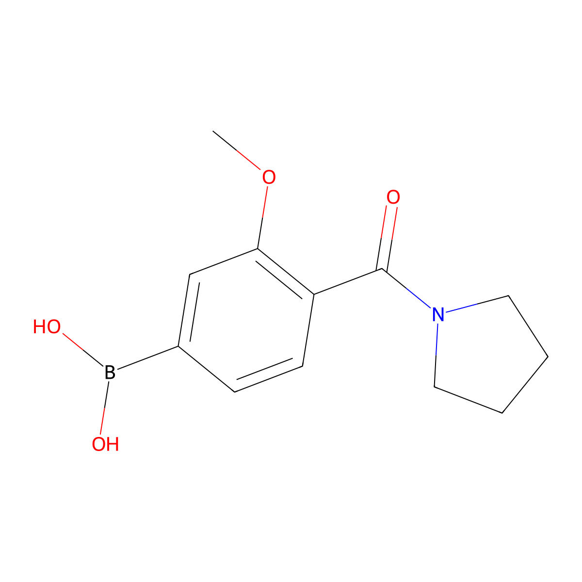(3-Methoxy-4-(pyrrolidine-1-carbonyl)phenyl)boronic acid molecular structure, CAS 1801923-34-1