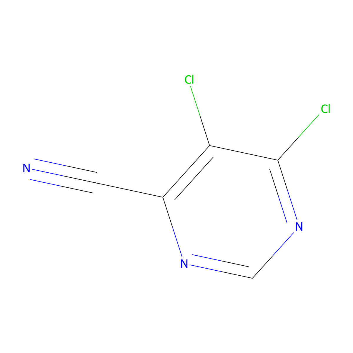 5,6-Dichloropyrimidine-4-carbonitrile molecular structure, CAS 1801925-57-4