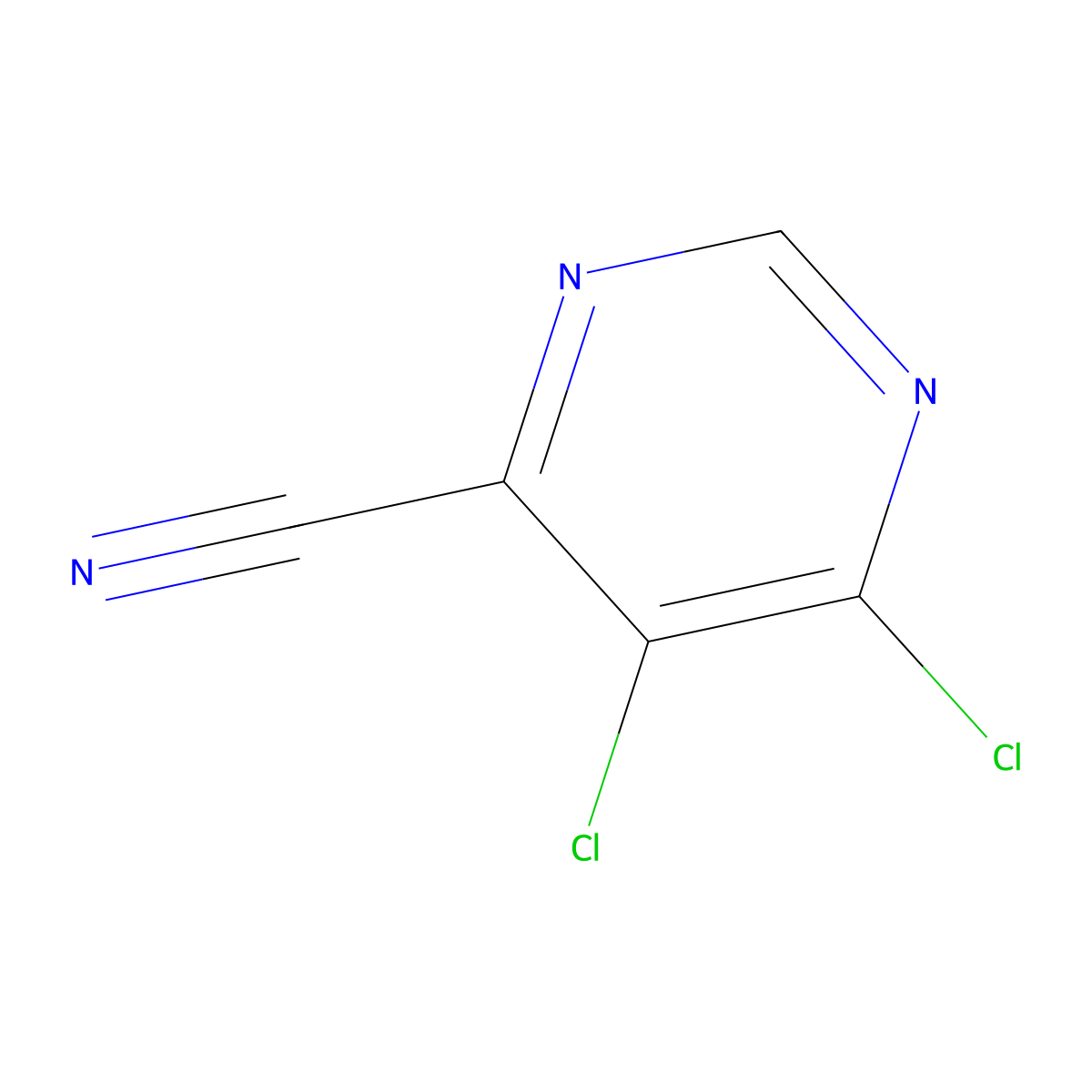5,6-Dichloropyrimidine-4-carbonitrile molecular structure, CAS 1801925-57-4