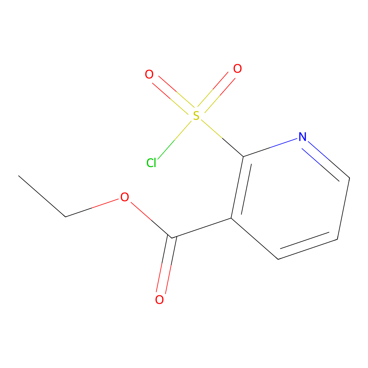 Ethyl 2-(chlorosulfonyl)pyridine-3-carboxylate molecular structure, CAS 180195-52-2