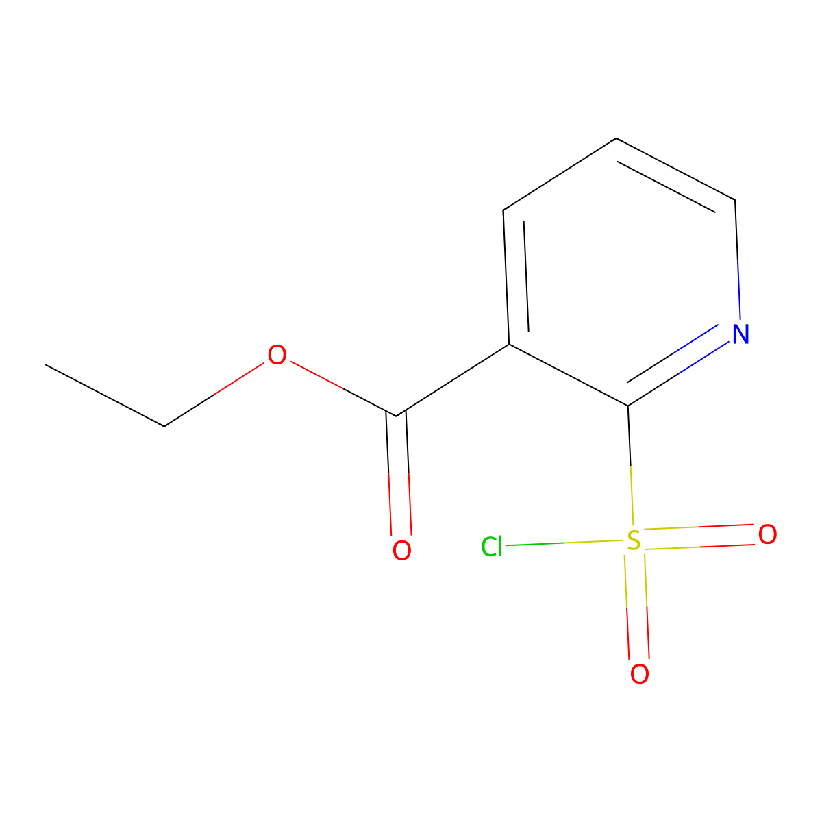 Ethyl 2-(chlorosulfonyl)pyridine-3-carboxylate molecular structure, CAS 180195-52-2