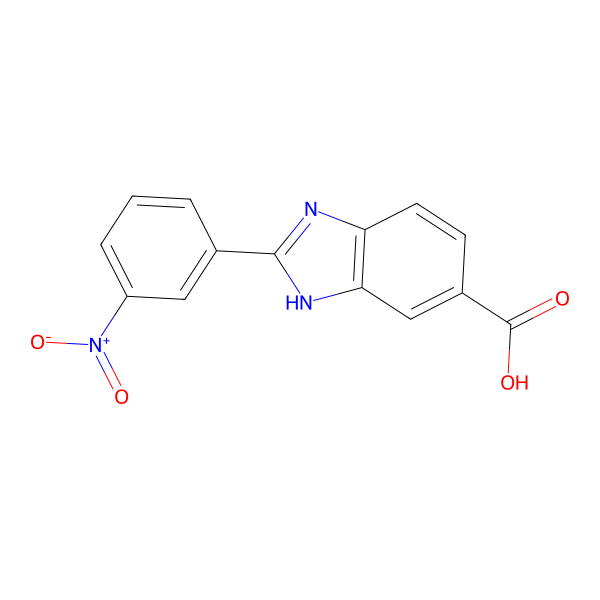 2-(3-Nitrophenyl)-1h-benzimidazole-5-carboxylic acid molecular structure, CAS 180197-42-6