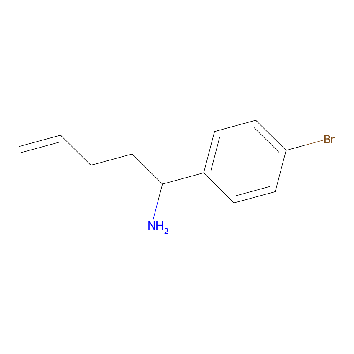 (1R)-1-(4-bromophenyl)pent-4-en-1-amine molecular structure, CAS 1801984-50-8