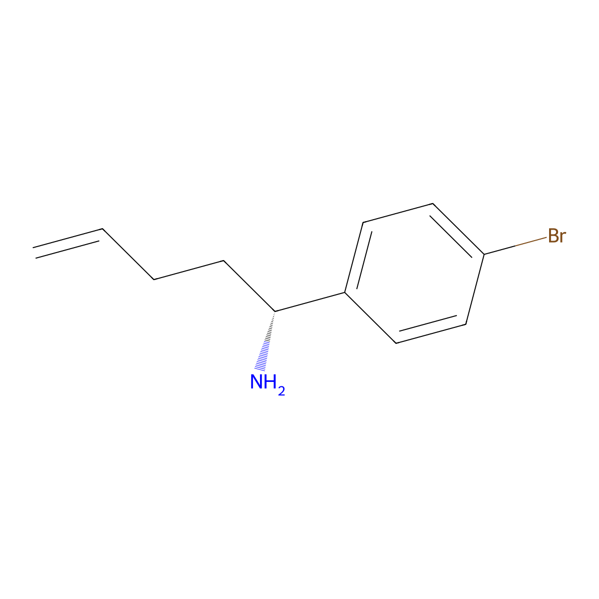 (1R)-1-(4-bromophenyl)pent-4-en-1-amine molecular structure, CAS 1801984-50-8