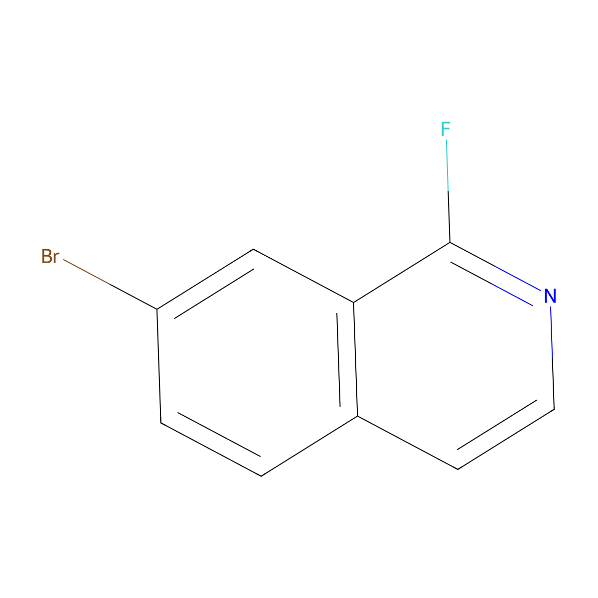 7-Bromo-1-fluoroisoquinoline molecular structure, CAS 1801986-20-8
