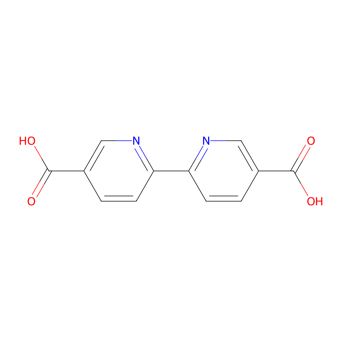 (2,2'-Bipyridine)-5,5'-dicarboxylic acid molecular structure, CAS 1802-30-8