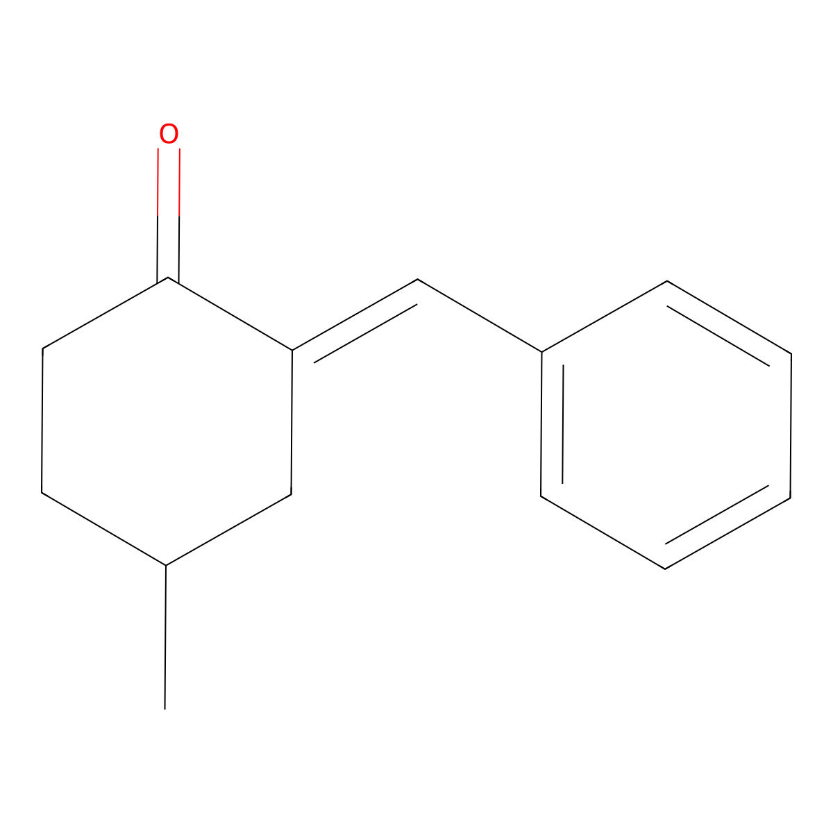 4-Methyl-2-(phenylmethylene)cyclohexanone molecular structure, CAS 18020-43-4