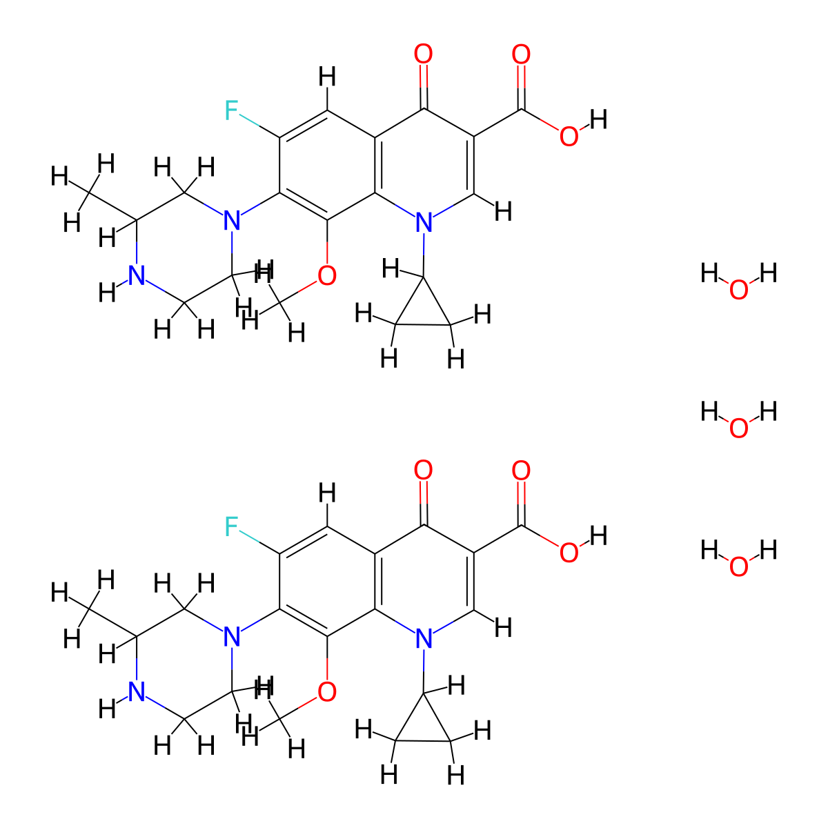 Gatifloxacin sesquihydrate molecular structure, CAS 180200-66-2