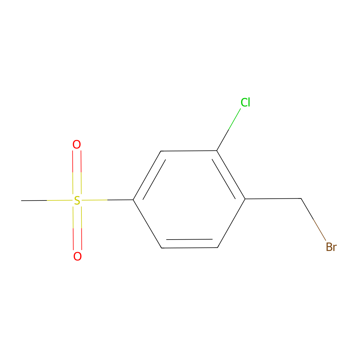 1-(Bromomethyl)-2-chloro-4-(methylsulfonyl)benzene molecular structure, CAS 180200-86-6