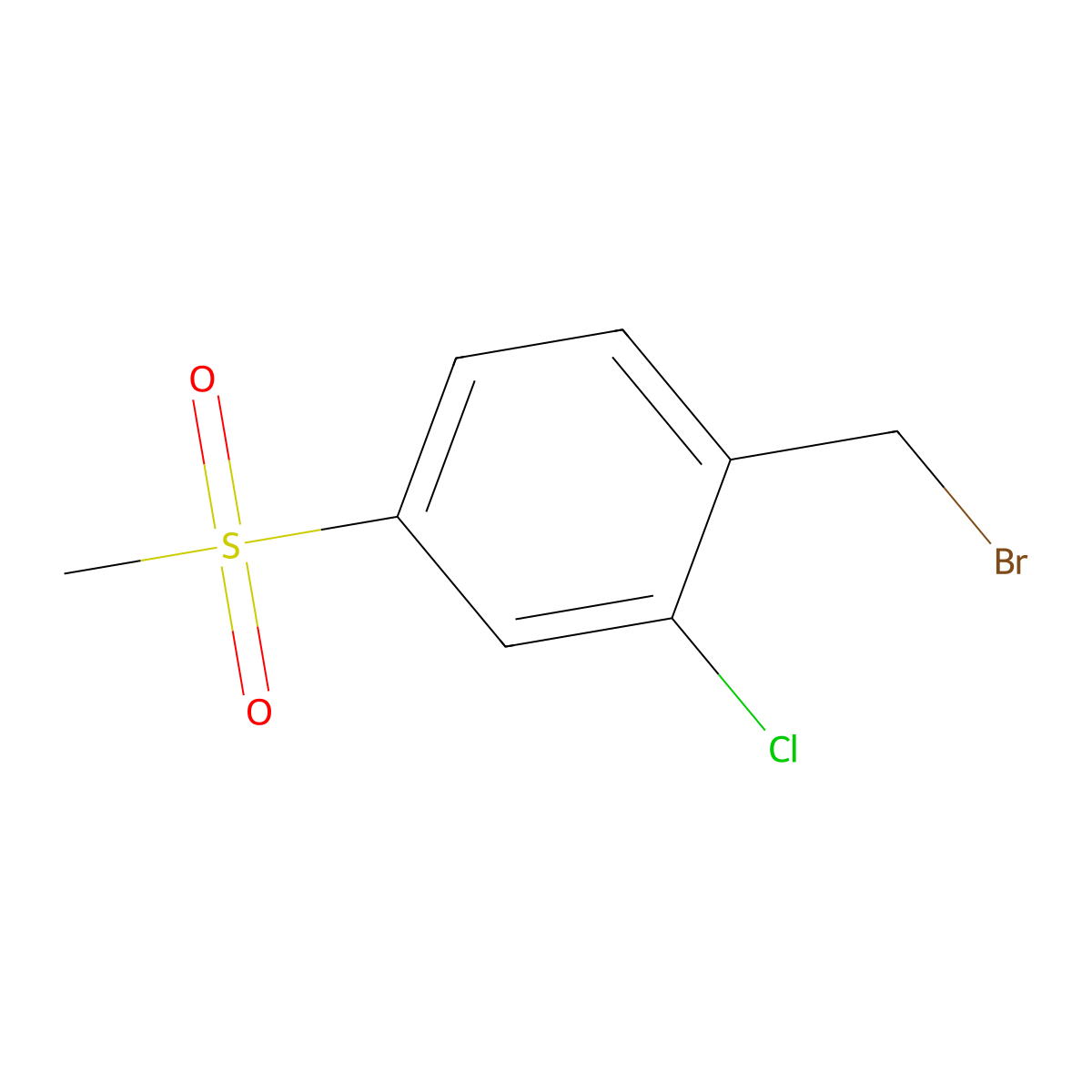 1-(Bromomethyl)-2-chloro-4-(methylsulfonyl)benzene molecular structure, CAS 180200-86-6