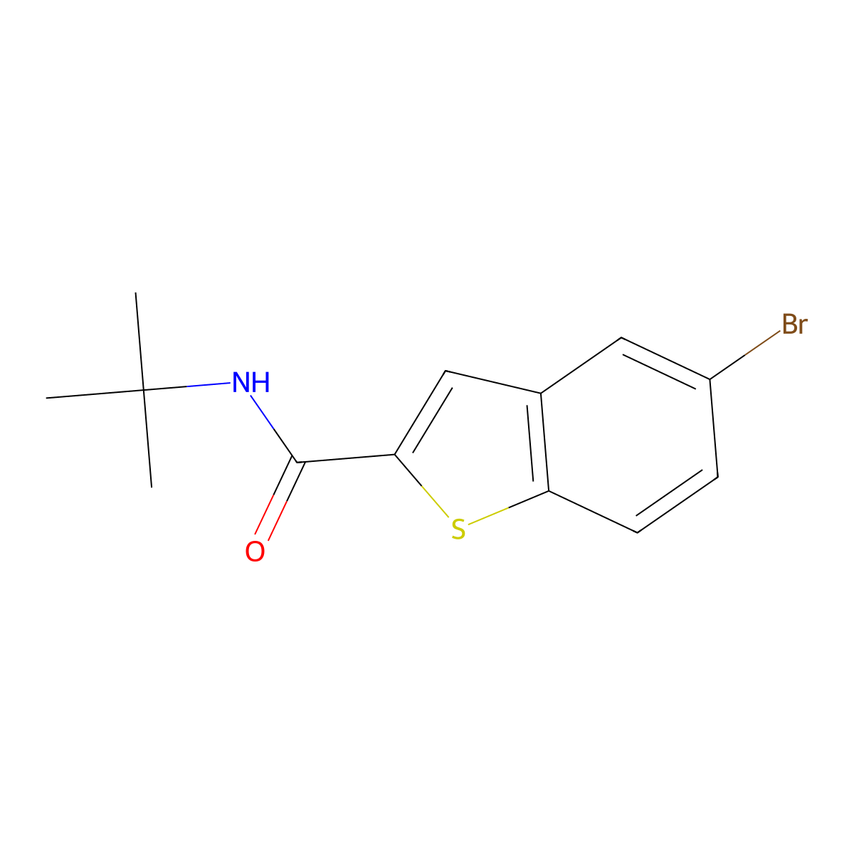5-Bromo-N-(1,1-dimethylethyl)benzo[b]thiophene-2-carboxamide molecular structure, CAS 1802018-82-1
