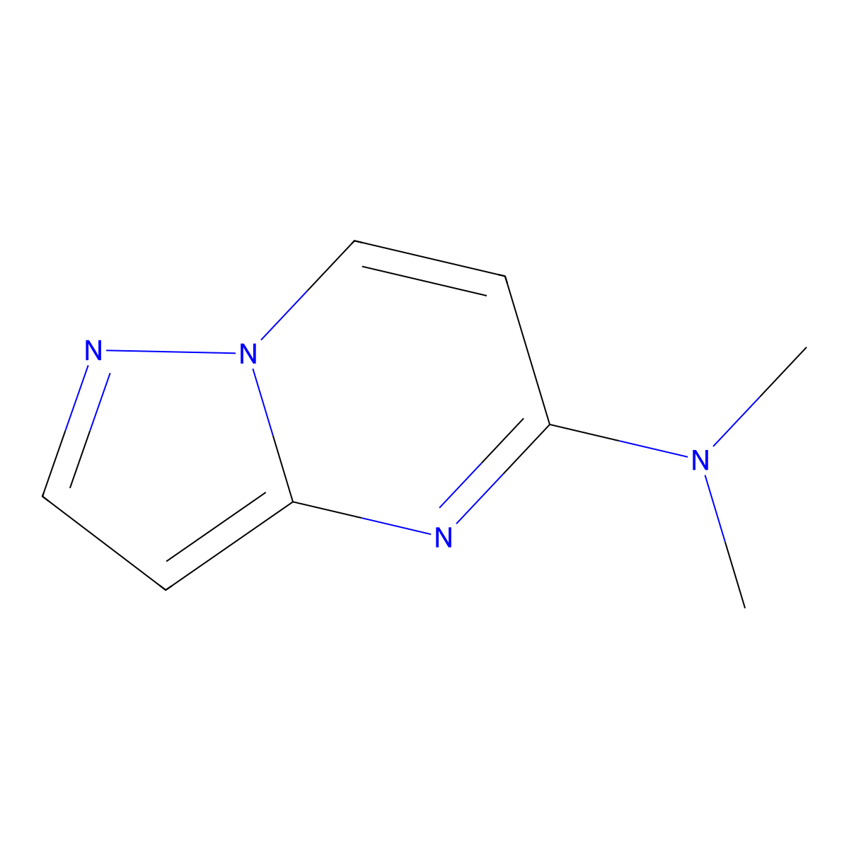 N,N-dimethylpyrazolo[1,5-a]pyrimidin-5-amine molecular structure, CAS 1802021-18-6