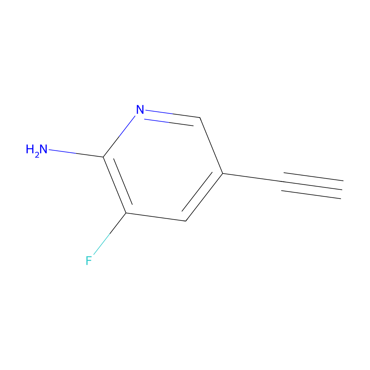 5-Ethynyl-3-fluoropyridin-2-amine molecular structure, CAS 1802021-48-2