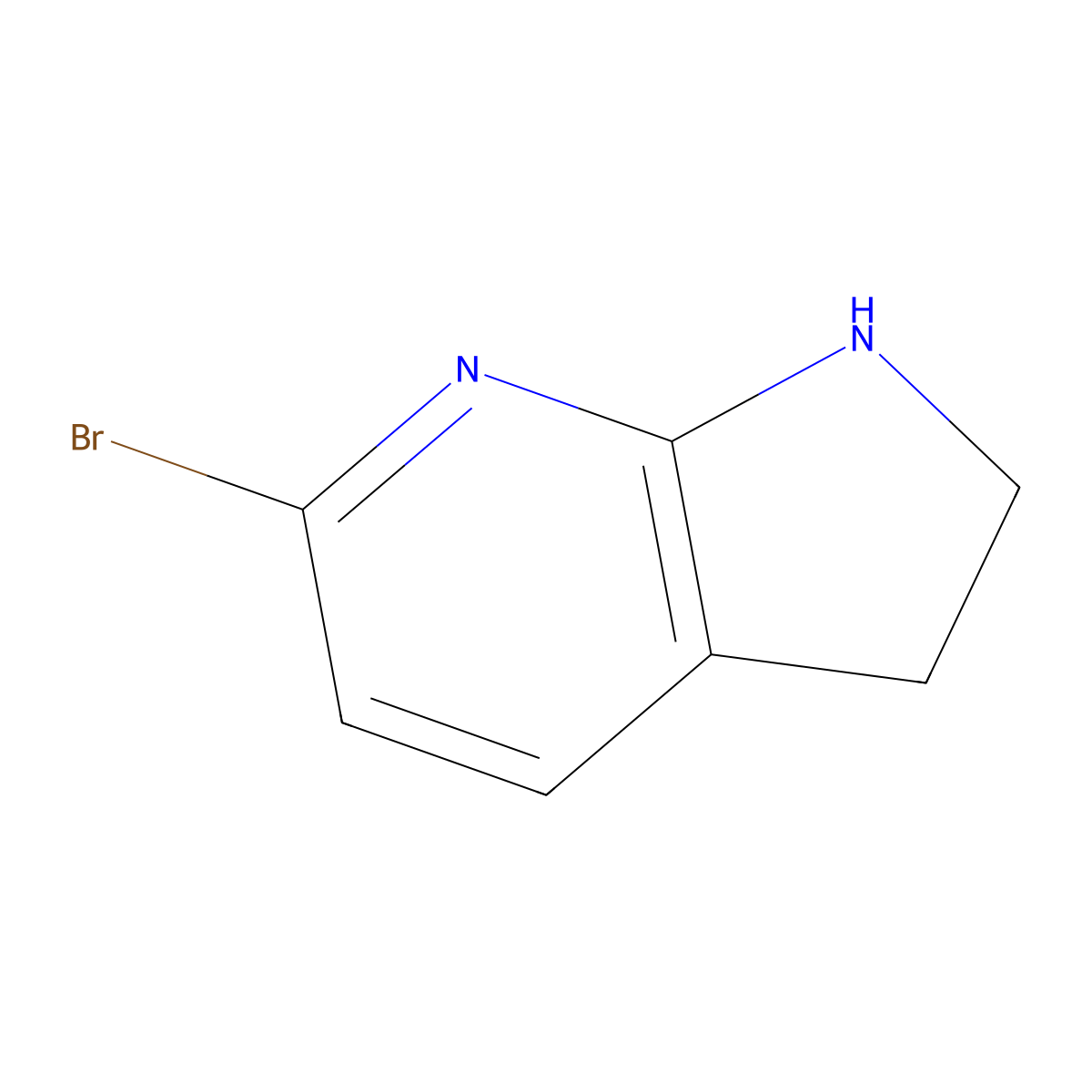 6-Bromo-2,3-dihydro-1H-pyrrolo[2,3-b]pyridine molecular structure, CAS 1802022-23-6